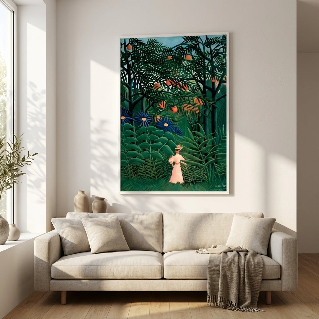 Henri Rousseau Woman Walking in Forest