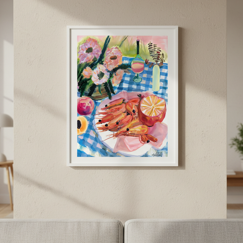 Prawn Lunch by Inkheart Designs