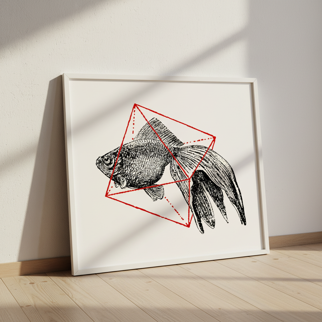 Fish in Geometrics - Goldfish by Florent Bodart