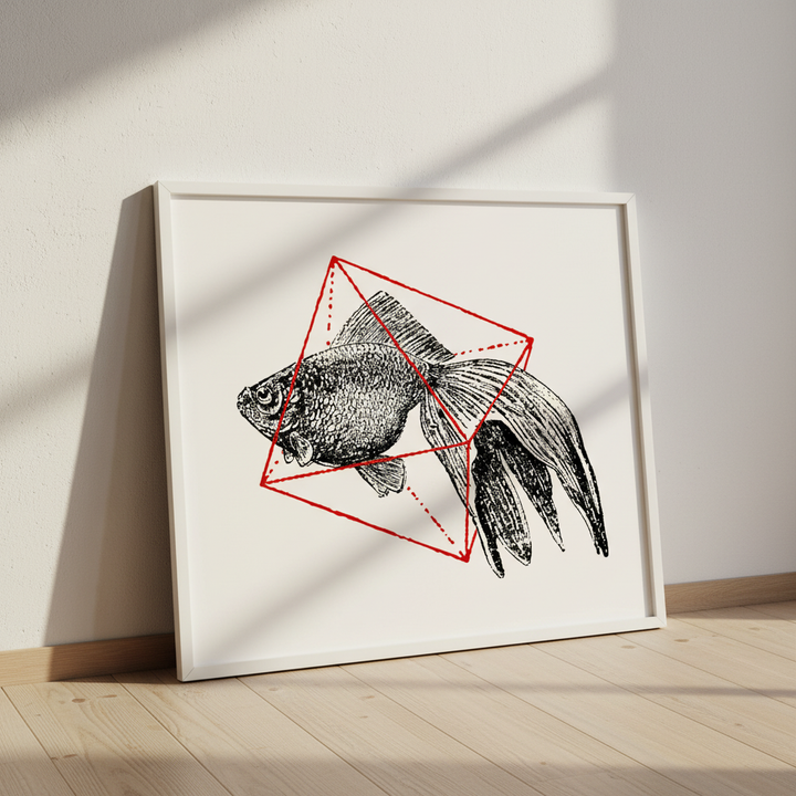 Fish in Geometrics - Goldfish by Florent Bodart