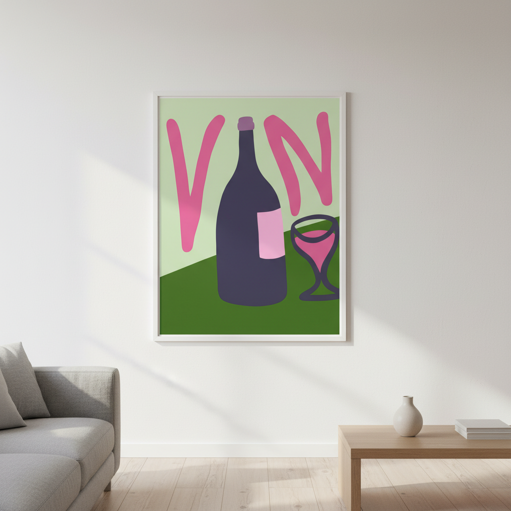 Summer Tropical Vino Kitchen Print by Felisha Mina