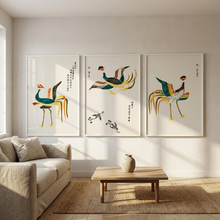 Set of 3 Japanese Wood Prints by Taguchi Tomoki