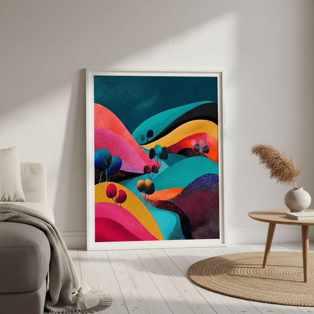 Japanese Evening Pop Art Absract Flow Mountain