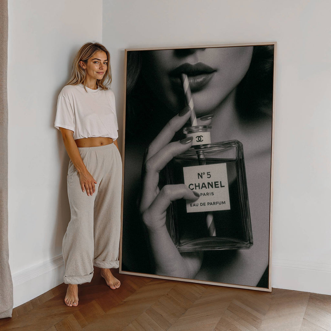 Chanel No.5 Drinking Perfume Vintage Photograph