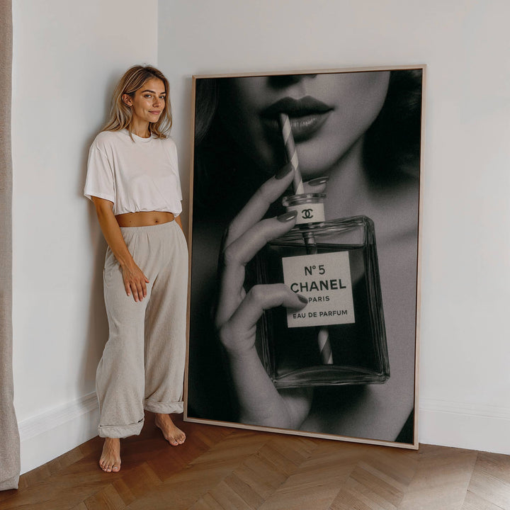 Chanel No.5 Drinking Perfume Vintage Photograph