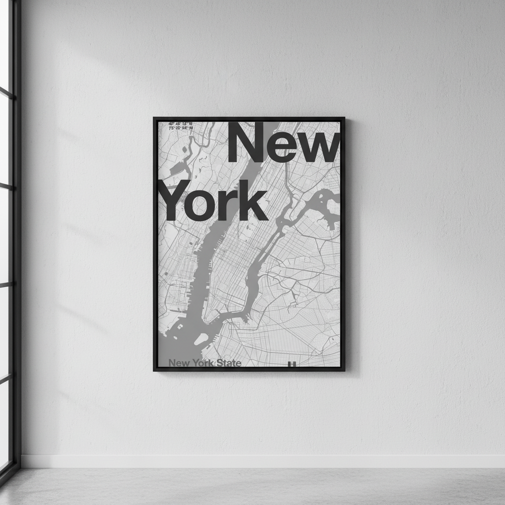 New York Minimal Map by Florent Bodart