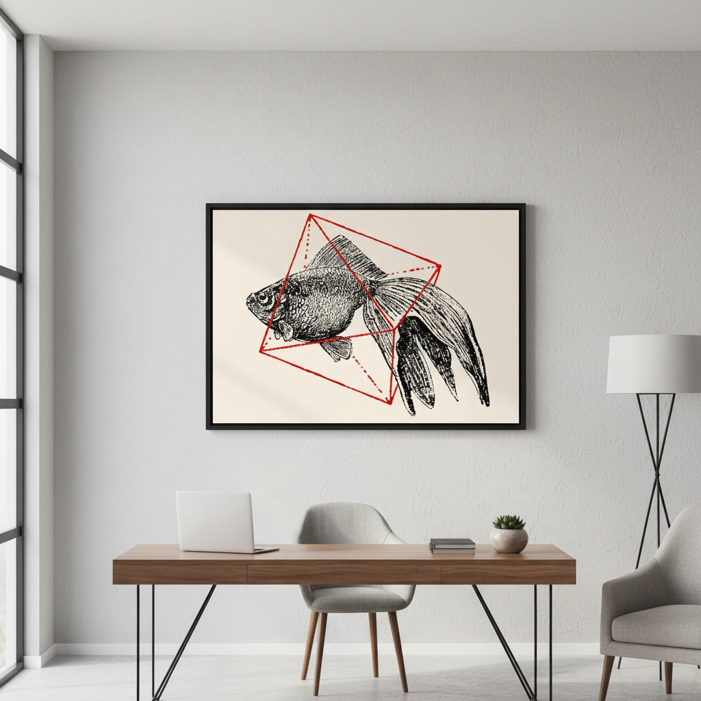 Fish in Geometrics - Goldfish by Florent Bodart