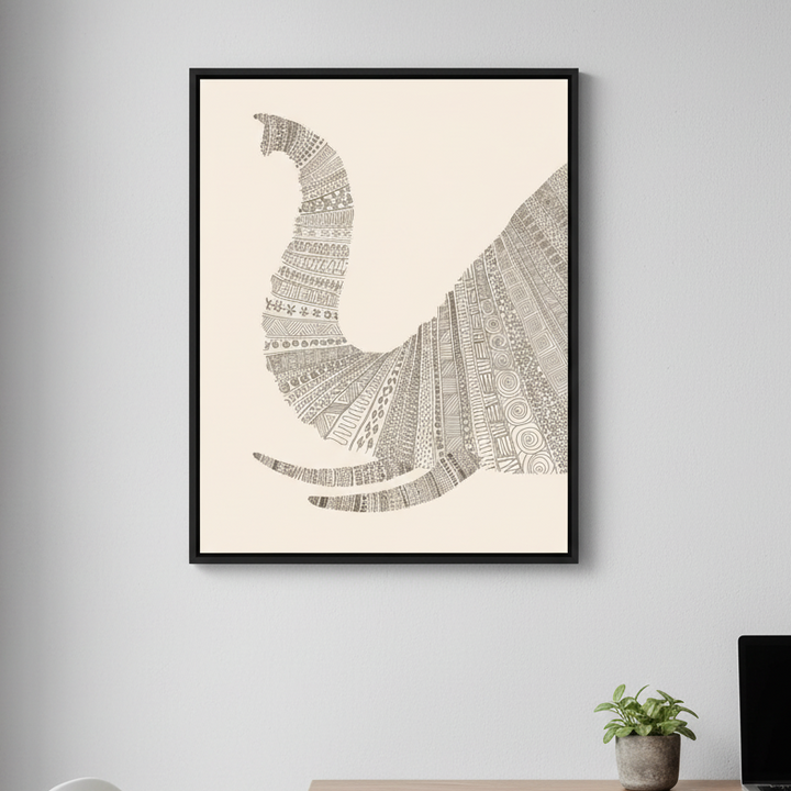 Elephant on Beige by Florent Bodart