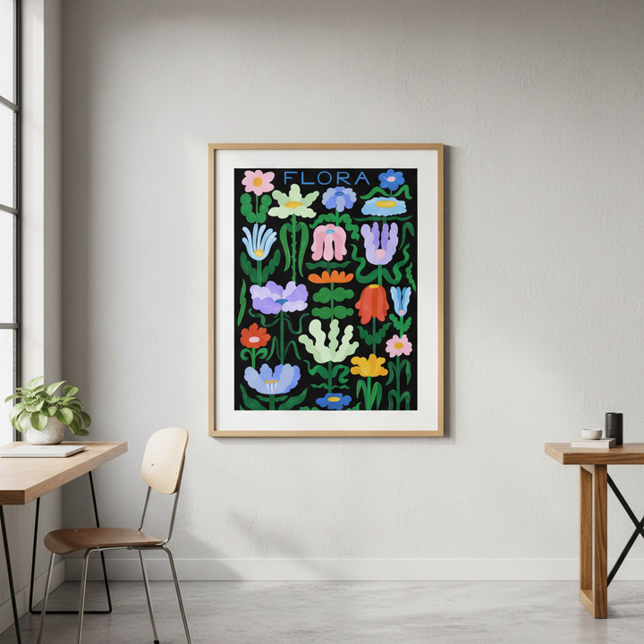 Flora on Black by Manne Jalilian