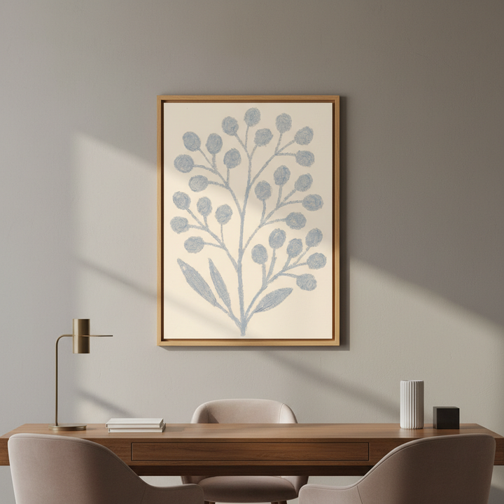 Gray Branch with Berries by Silvia Visscher