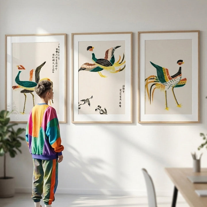 Set of 3 Japanese Wood Prints by Taguchi Tomoki