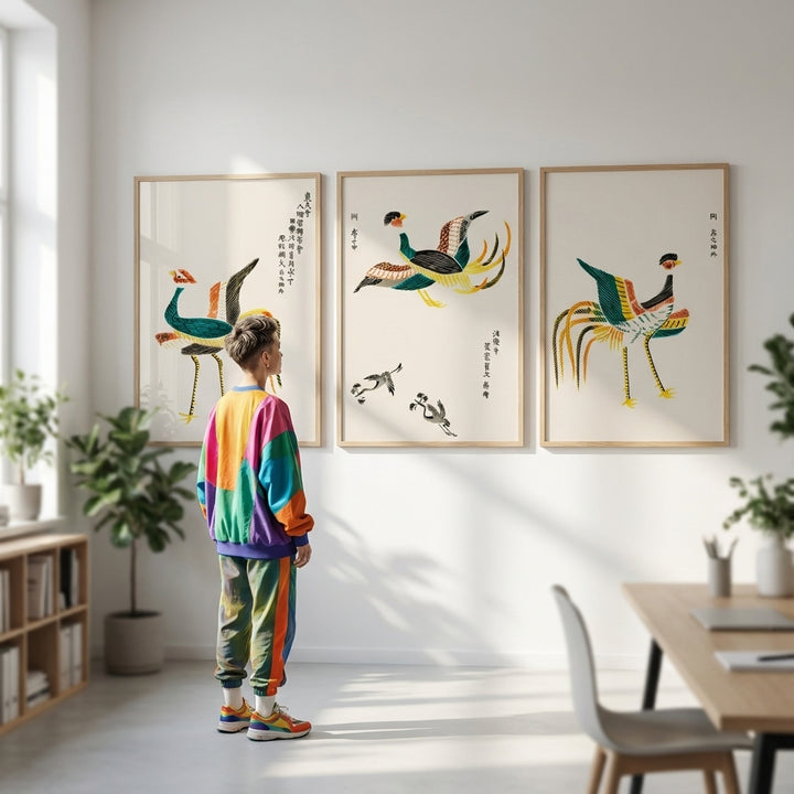 Set of 3 Japanese Wood Prints by Taguchi Tomoki