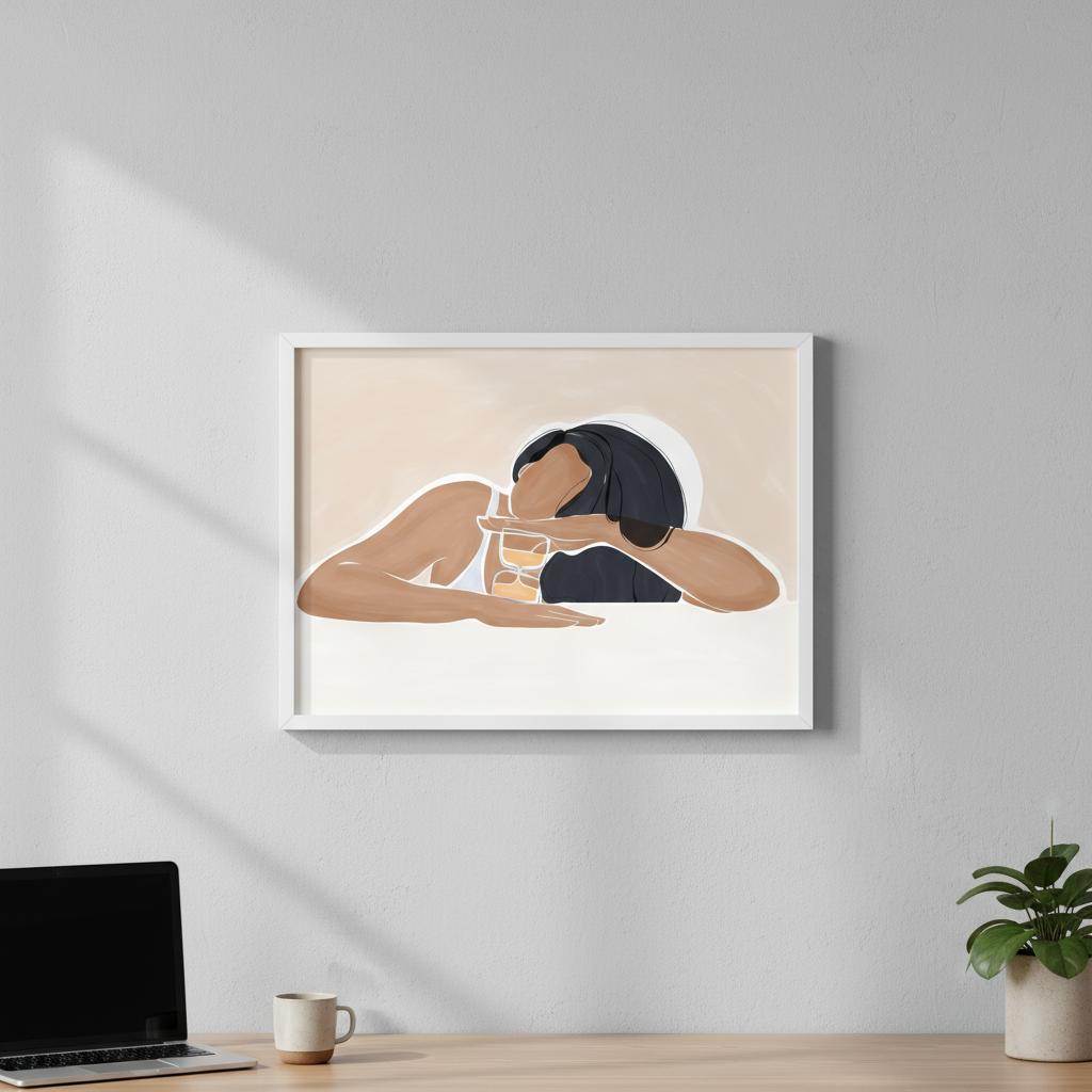 Woman with a Magic Hourglass by Ivy Green Illustrations