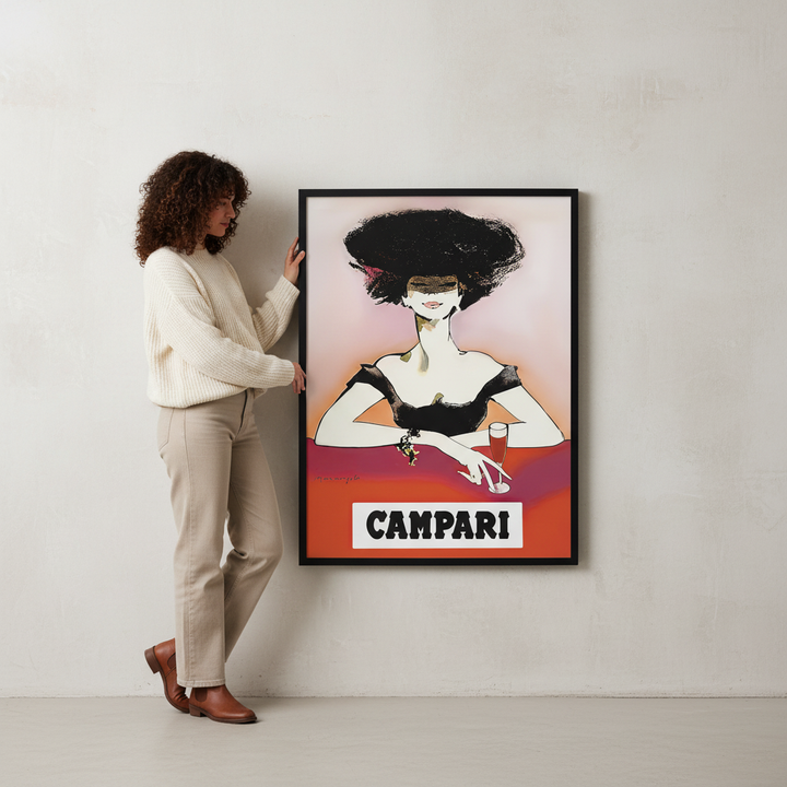 Campari 1960s Woman Italy Vintage Art Poster