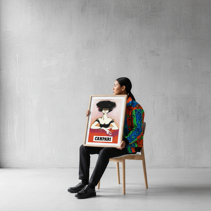 Campari 1960s Woman Italy Vintage Art Poster