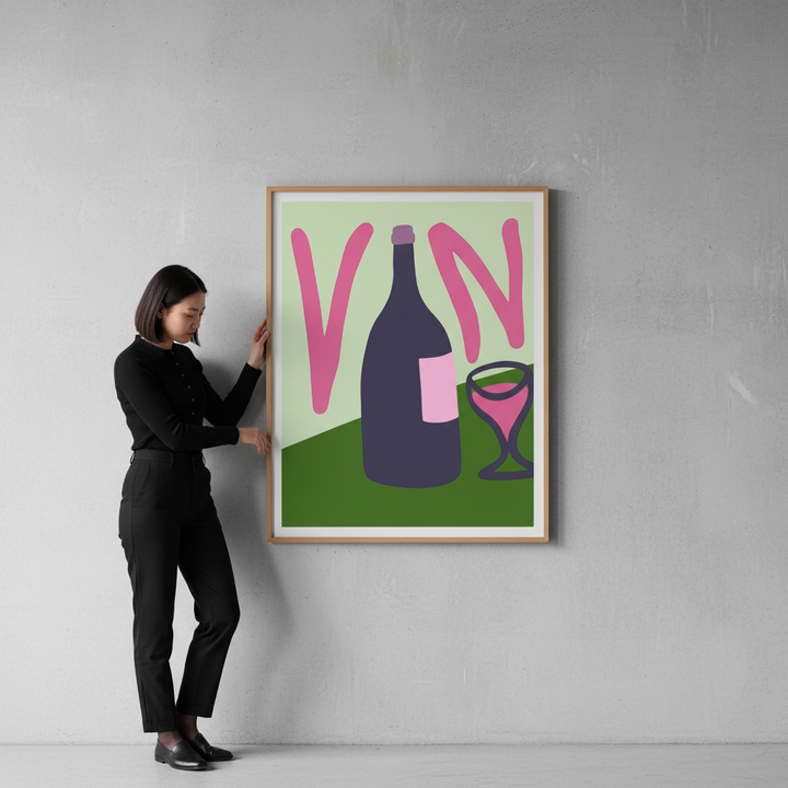 Summer Tropical Vino Kitchen Print by Felisha Mina