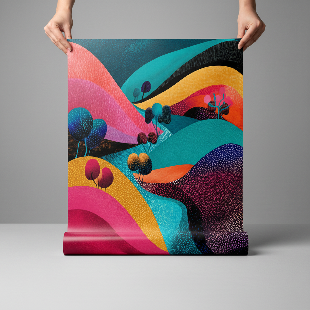 Japanese Evening Pop Art Absract Flow Mountain