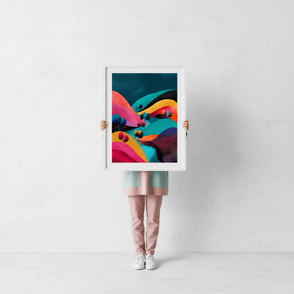 Japanese Evening Pop Art Absract Flow Mountain