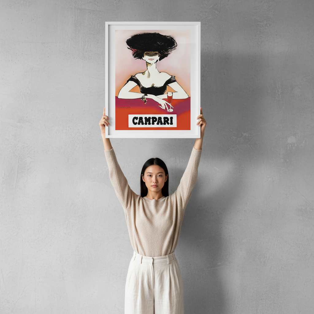 Campari 1960s Woman Italy Vintage Art Poster