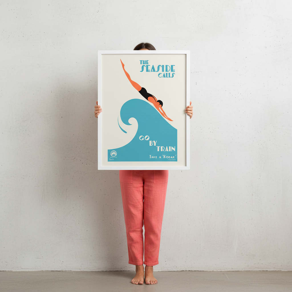 Kodak Seaside Calls Vintage Poster