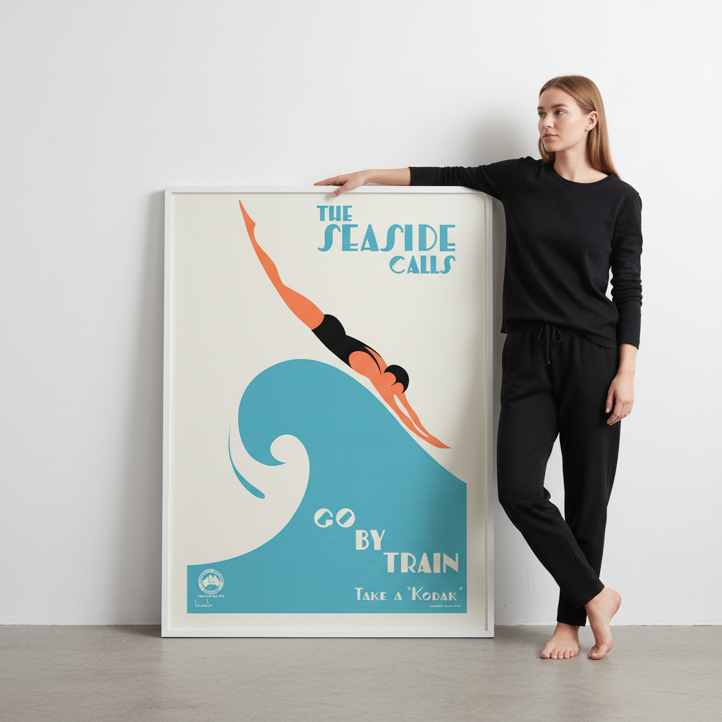 Kodak Seaside Calls Vintage Poster