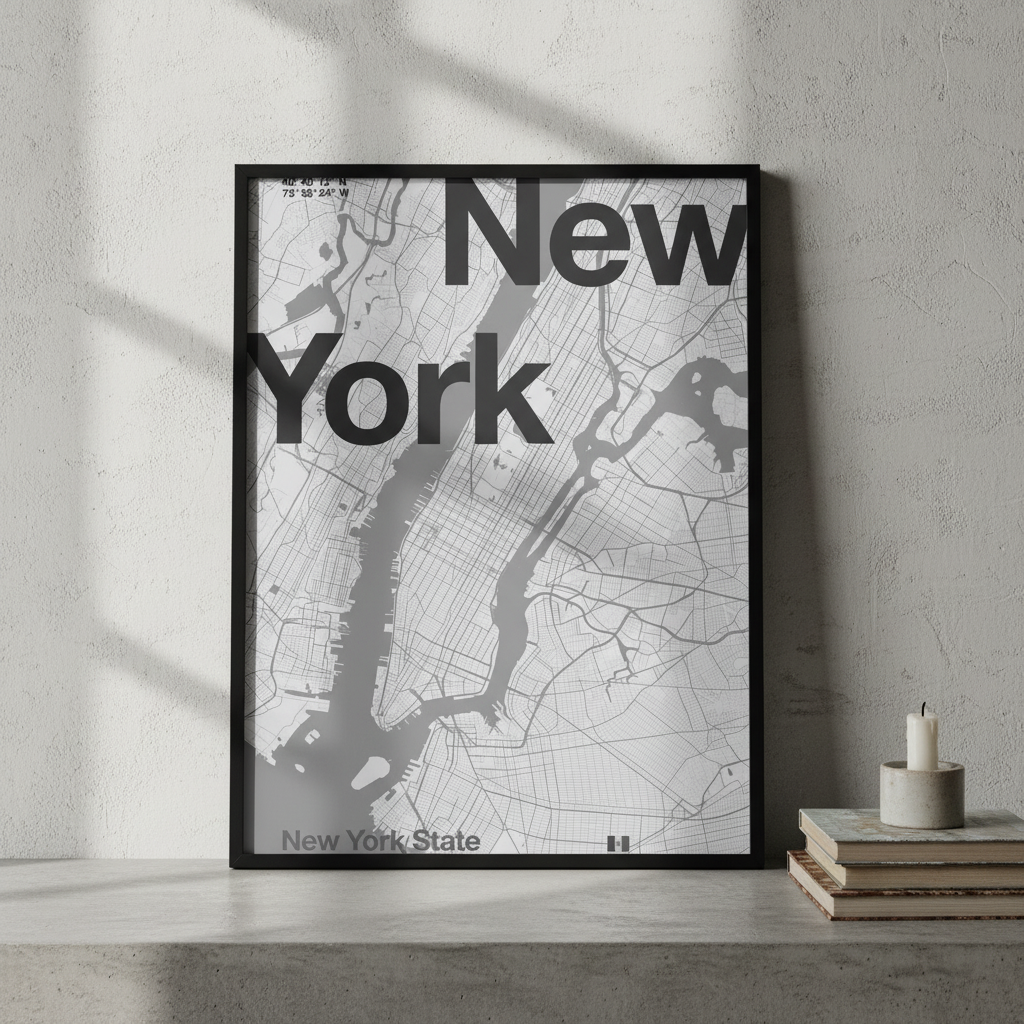 New York Minimal Map by Florent Bodart