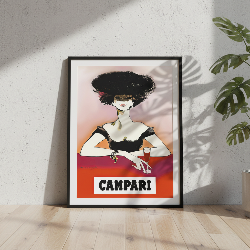 Campari 1960s Woman Italy Vintage Art Poster