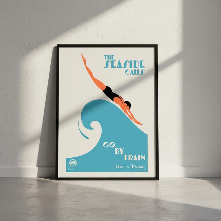 Kodak Seaside Calls Vintage Poster