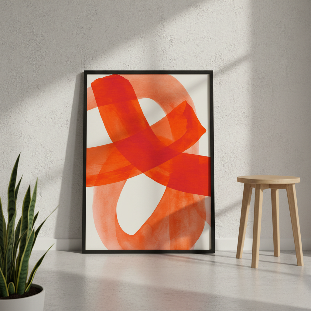 Vermilion Loop Abstract Print