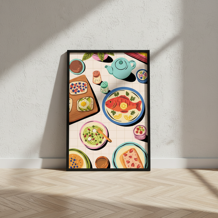 An Italian Lunch Illustration Wall Art by Lisa Solomoniuk