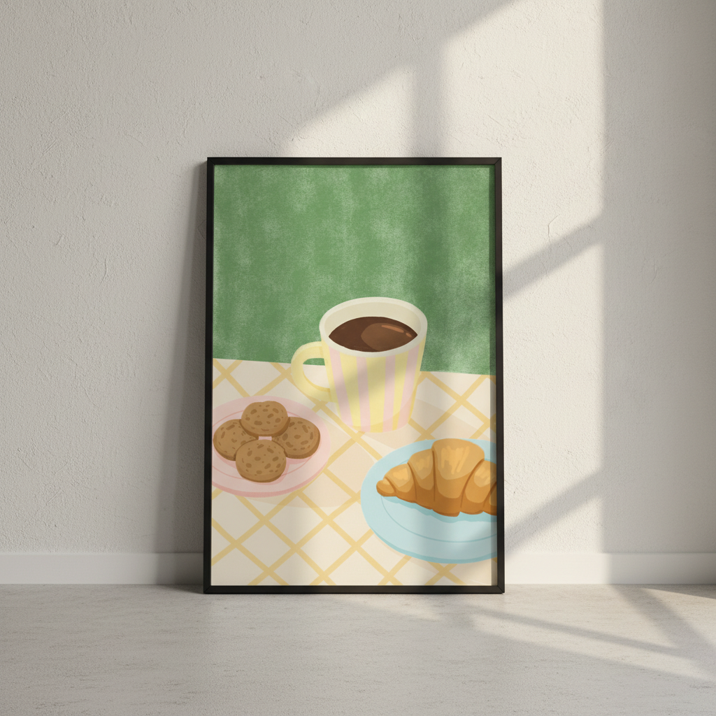 Morning Pastry & Coffee Print by Lisa Solomoniuk