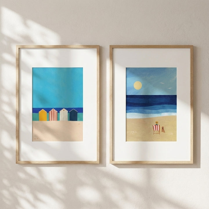 Abstract Beach Boxes Best Friend Pair by Henry Rivers