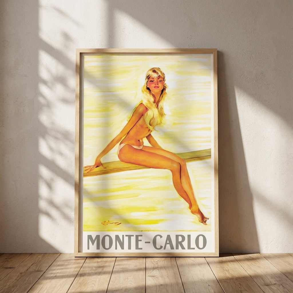 Vintage Travel Monaco Monte Carlo 1937 Poster Retro Print