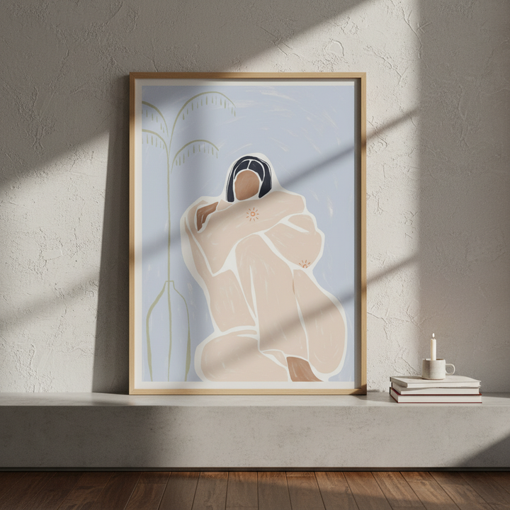 Woman Cuddle Herself by Ivy Green Illustrations