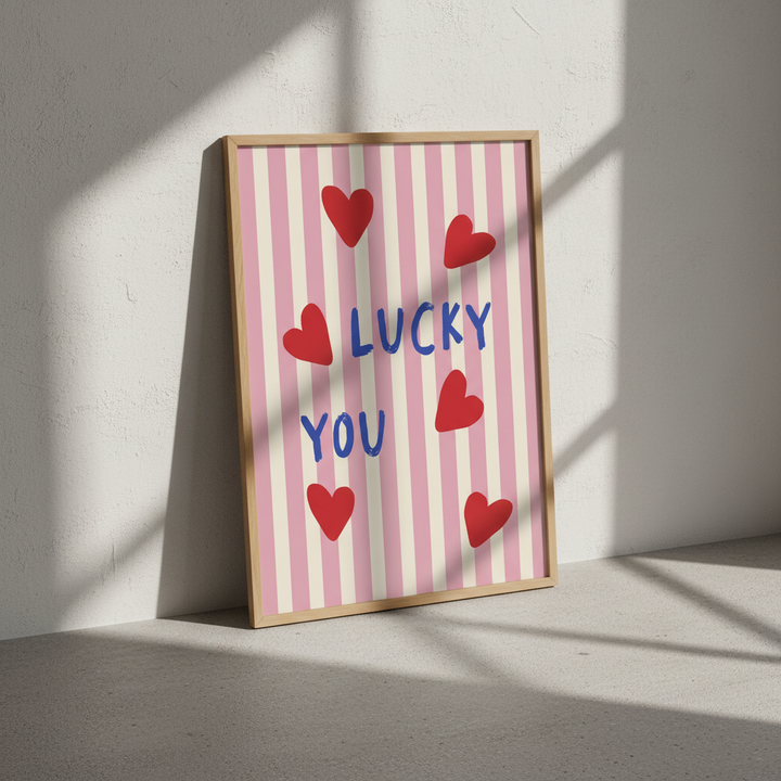 Lucky You Love Heart Print