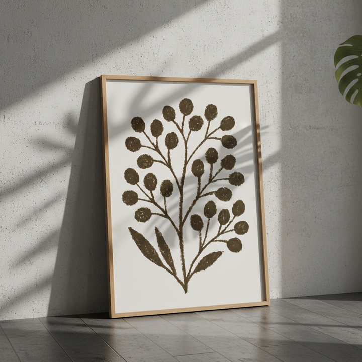 Brown Branch with Berries by Silvia Visscher