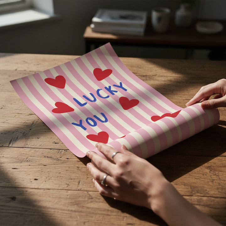 Lucky You Love Heart Print