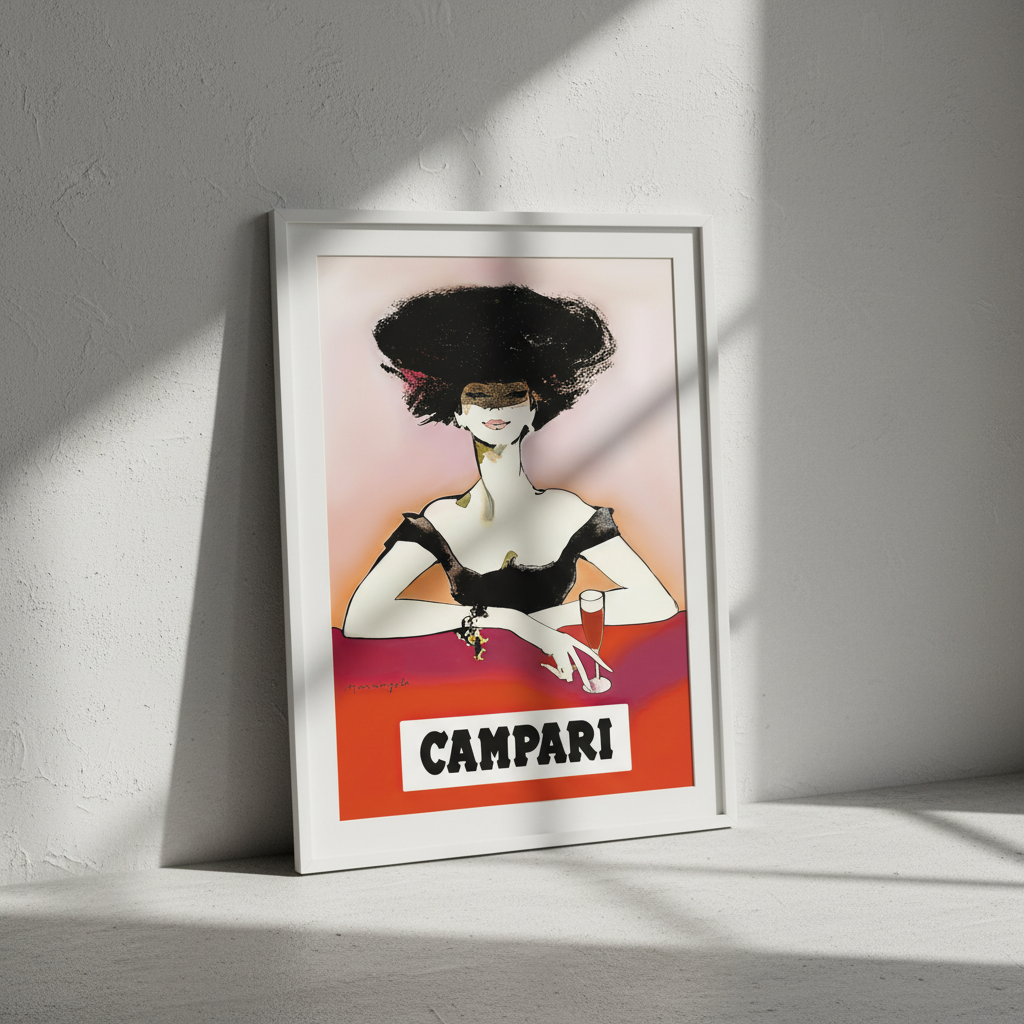Campari 1960s Woman Italy Vintage Art Poster