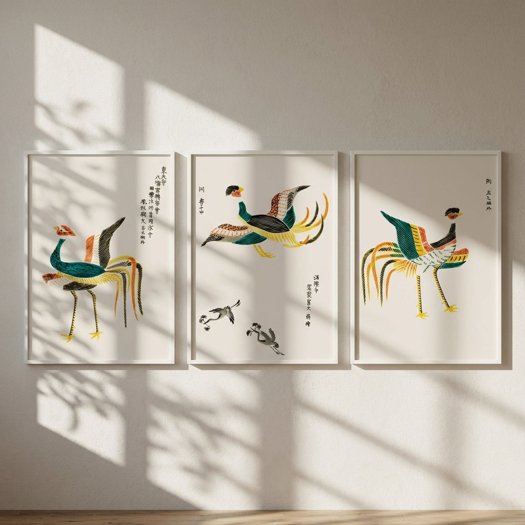 Set of 3 Japanese Wood Prints by Taguchi Tomoki