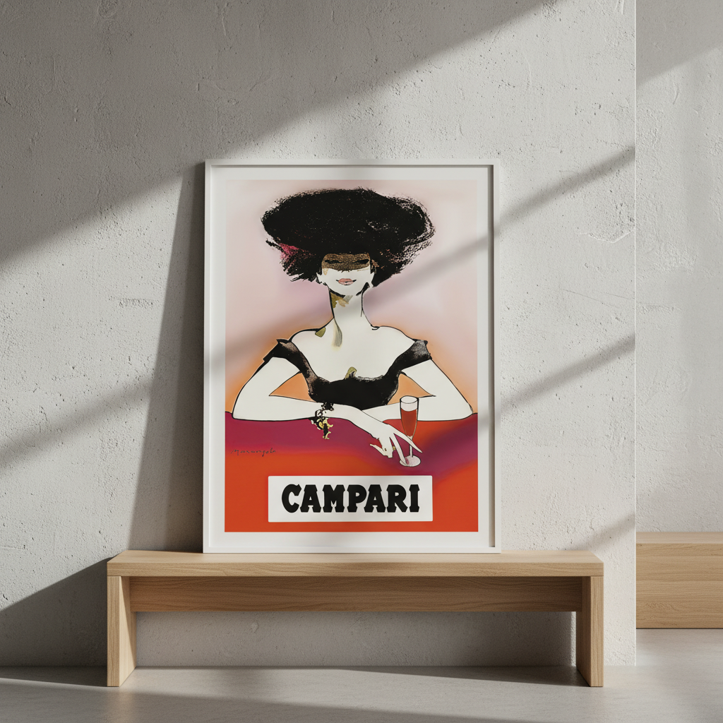 Campari 1960s Woman Italy Vintage Art Poster