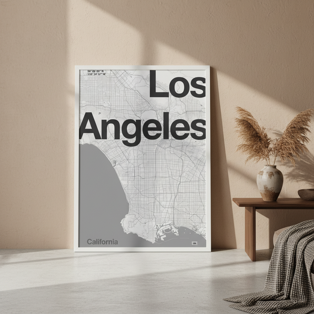 LA Minimal Map by Florent Bodart