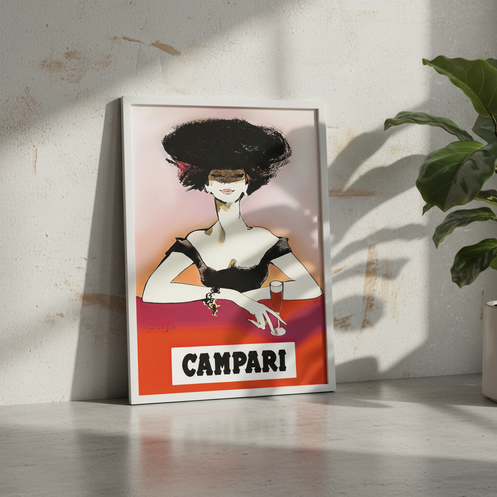Campari 1960s Woman Italy Vintage Art Poster