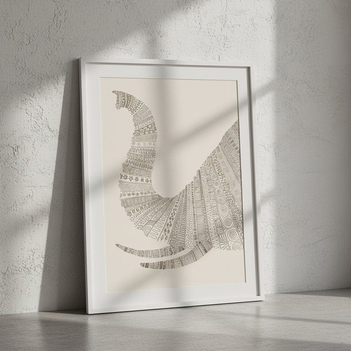 Elephant on Beige by Florent Bodart