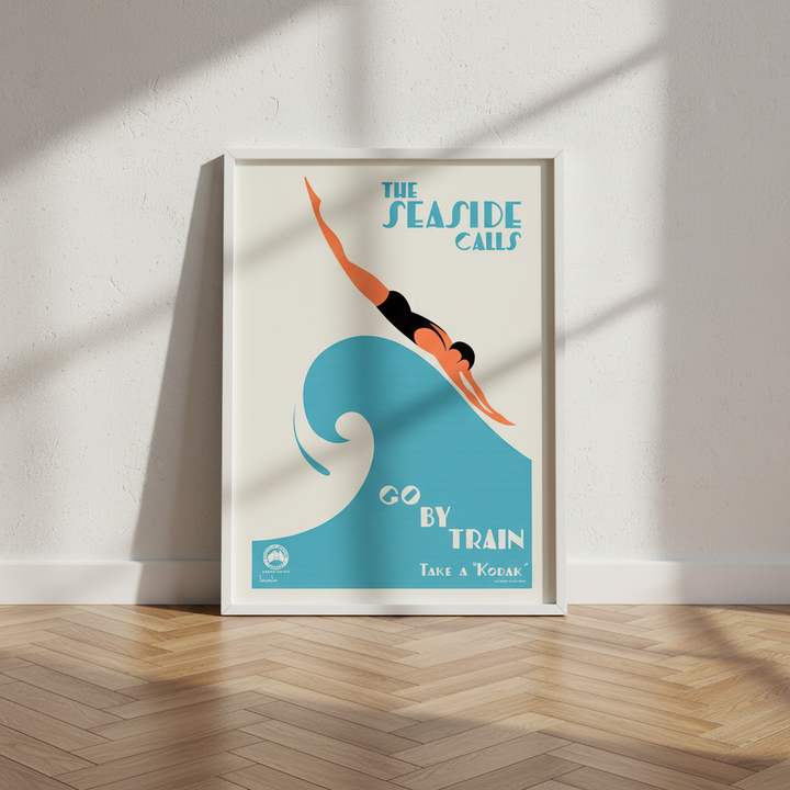 Kodak Seaside Calls Vintage Poster