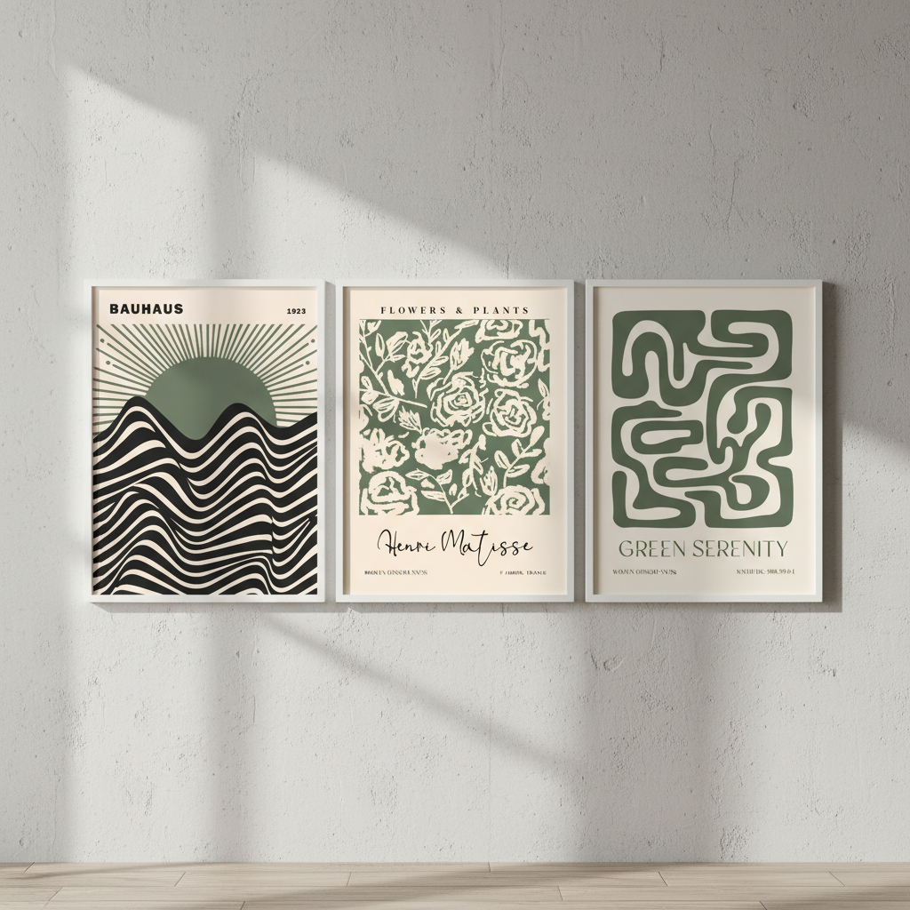 Bauhaus, Matisse Green Trio Wall Art