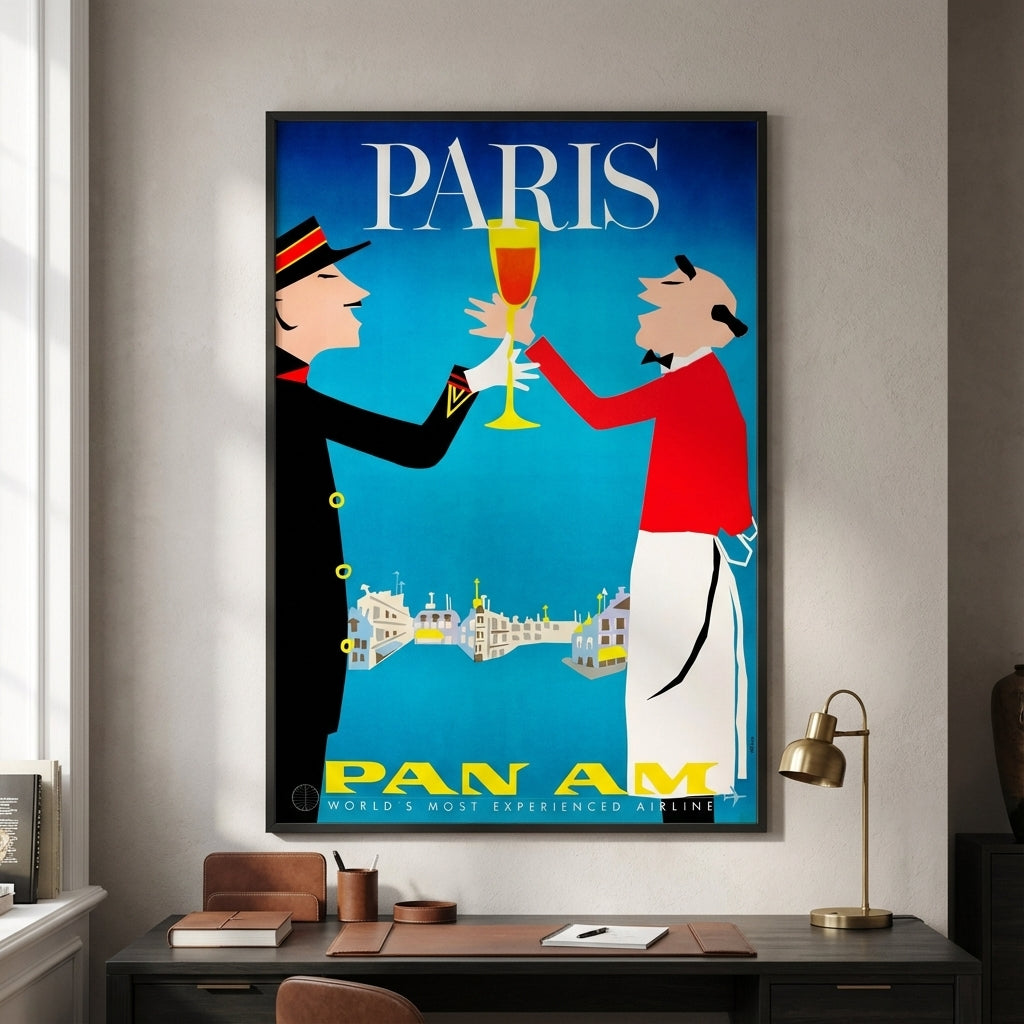 Vintage Paris Pan Am Wall Art Print