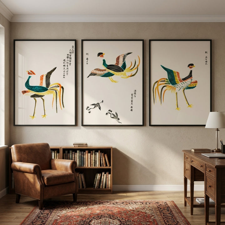 Set of 3 Japanese Wood Prints by Taguchi Tomoki