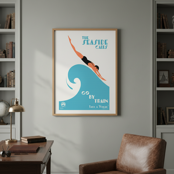 Kodak Seaside Calls Vintage Poster