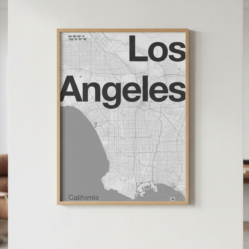 LA Minimal Map by Florent Bodart