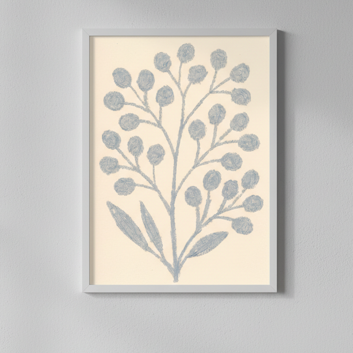 Gray Branch with Berries by Silvia Visscher